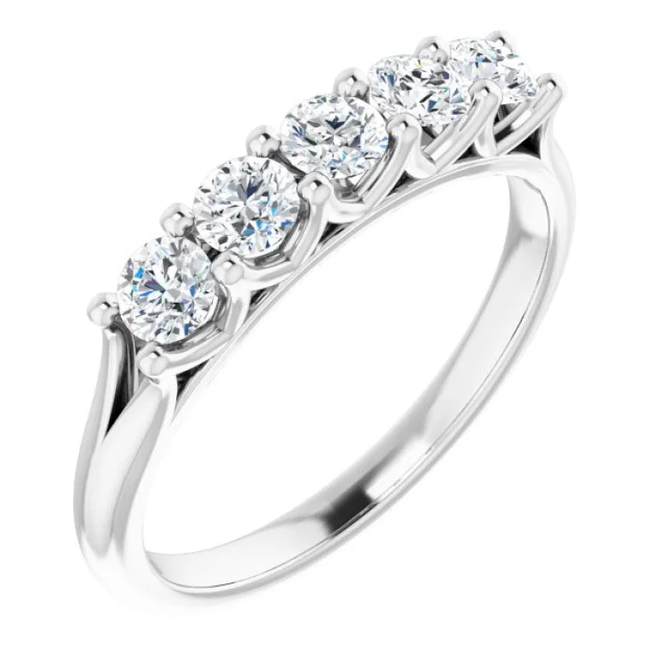 Women’s engagement rings with colored diamonds-Platinum 5/8 CTW Lab-Grown Diamond Anniversary Band