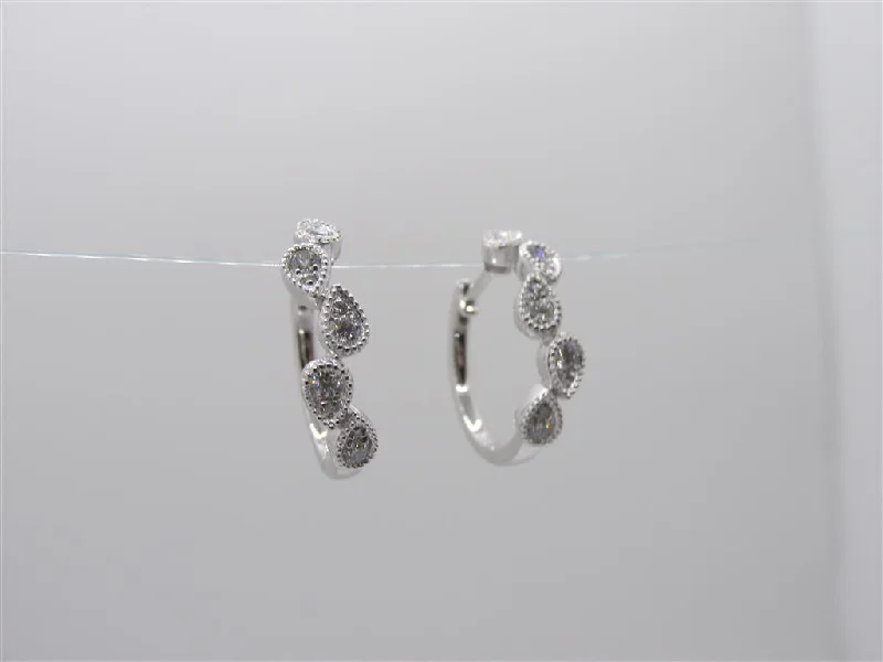 Women’s silver drop earrings-Diamond Earring