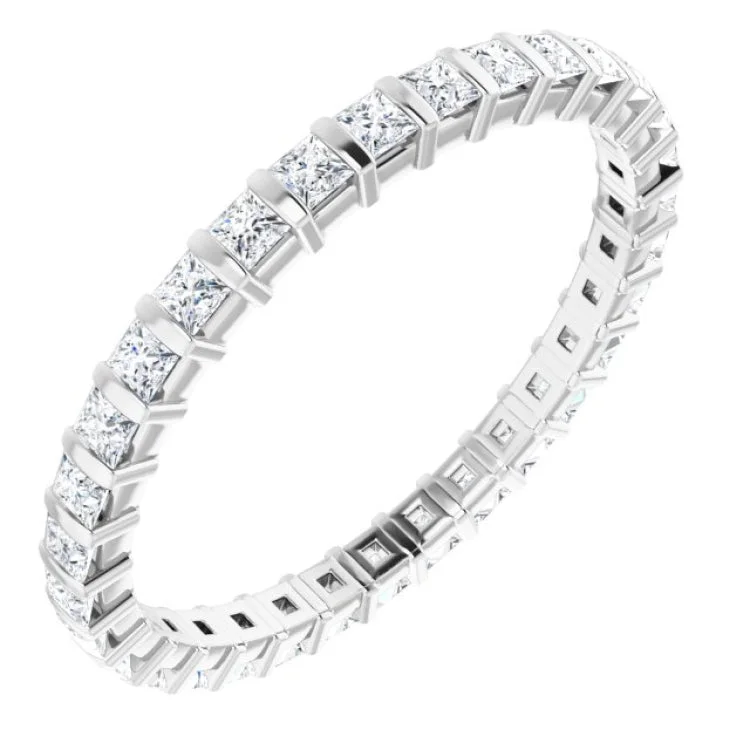 Women’s engagement rings with vintage flair-Platinum 3/4 CTW Diamond Eternity Band