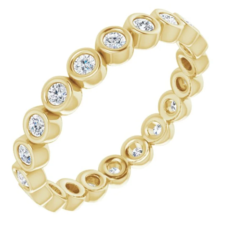 Women’s antique-style engagement rings-14K Yellow 3/8 CTW Diamond Eternity Band