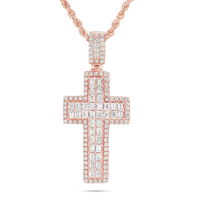 Women’s crystal bead necklaces-14K Gold 8.10ct Emerald Diamond Cross Pendant