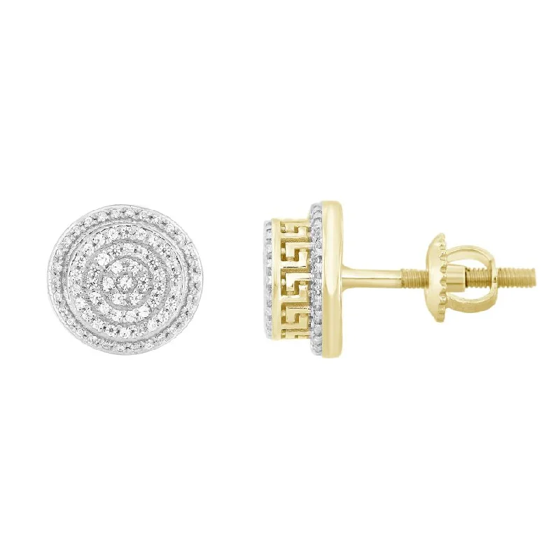 Women’s lightweight earrings-LADIES EARRINGS 0.33CT ROUND DIAMOND 10K YELLOW GOLD