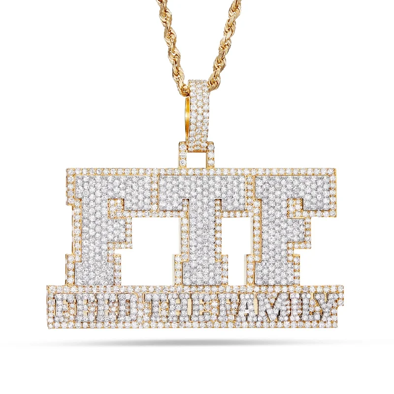 Women’s sparkling diamond necklaces-"FTF" Custom Diamond Pendant