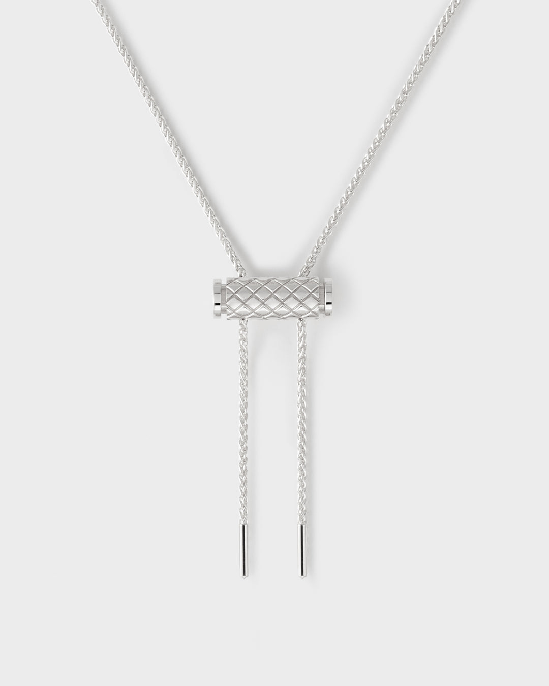 Women’s adjustable necklaces-Gold Latch Pendant on MM Chain in White Gold