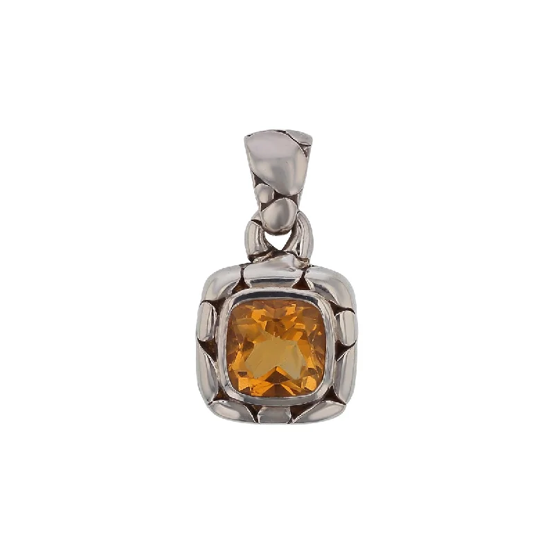 Women’s art deco necklaces-John Hardy Kali Citrine Pendant without Chain in Sterling Silver