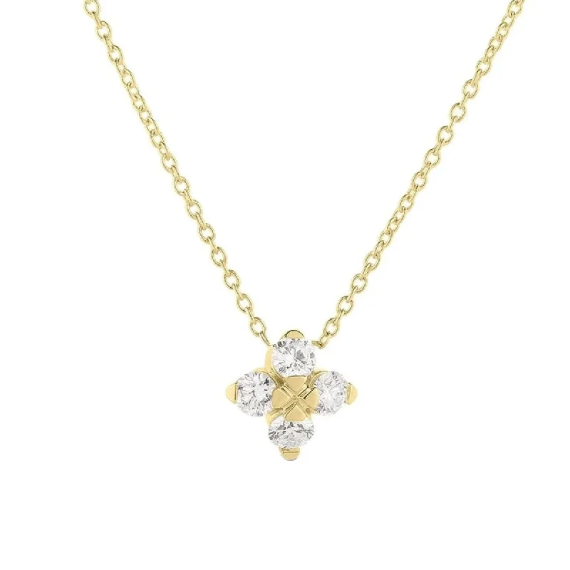 Women’s infinity necklaces-Love in Verona Small Diamond Flower Pendant