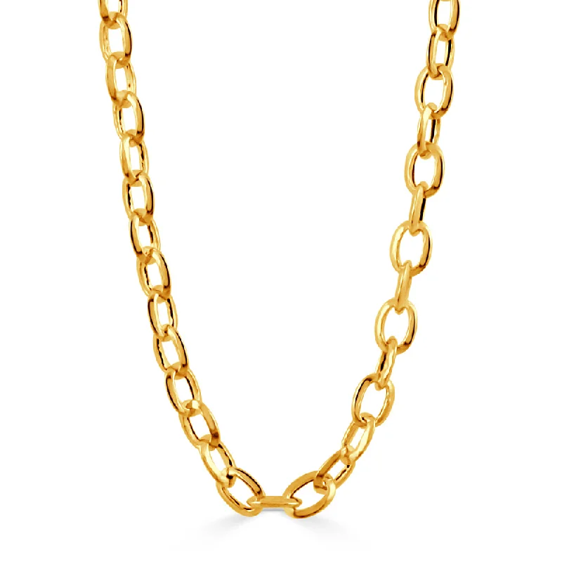 Women’s layered gold necklaces-Oval Link Chain in 18k Yellow Gold, 18in