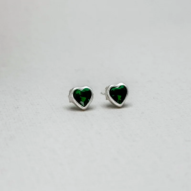 Women’s luxury diamond earrings-EMERALD HEART EARRINGS