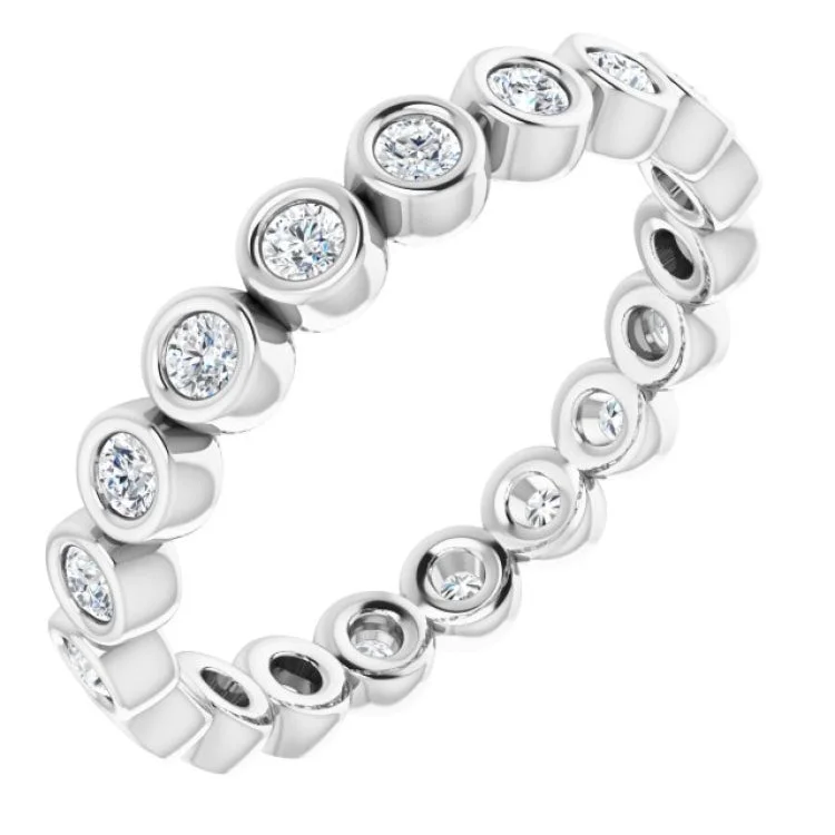 Women’s elegant engagement rings-Platinum 3/8 CTW Diamond Eternity Band