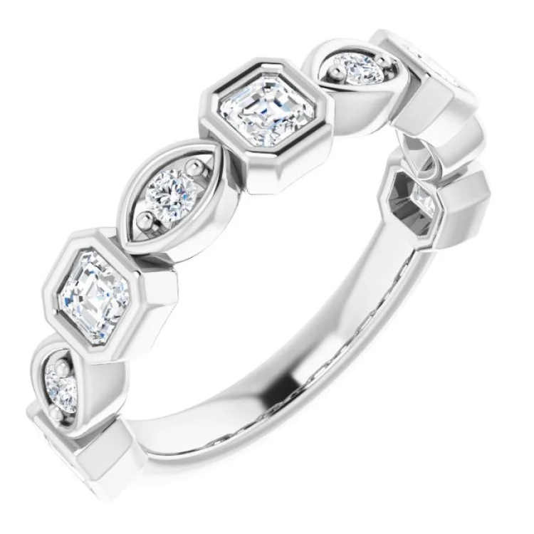 Women’s vintage engagement rings-14K White 9/10 CTW Natural Diamond Anniversary Band