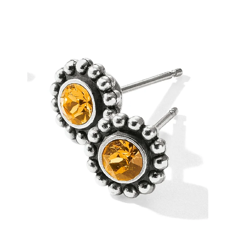 Women’s ear cuffs-Citrine Twinkle Mini Post Earrings-November