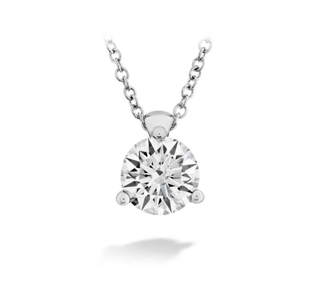 Women’s pearl drop necklaces-18KW HEARTS ON FIRE 1 FULL CUT DIAMOND=0.48-0.53CT (IJ/VS-SI) SOLITAIRE 3 PRONG PENDANT ON 18" CHAIN