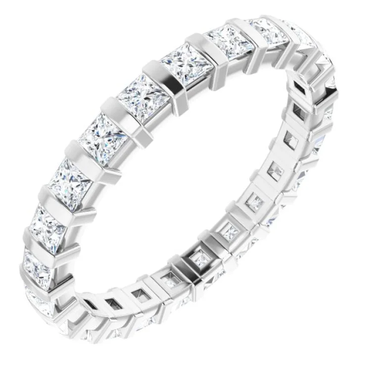 Women’s romantic engagement rings-14K White 1 1/6 CTW Diamond Eternity Band