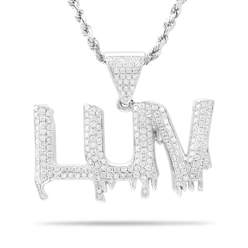 Women’s personalized gold necklaces-Lil Uzi Diamond LUV Pendant