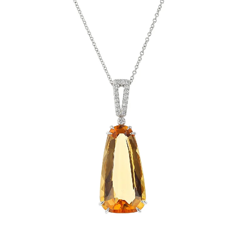 Women’s birthstone necklaces-Topaz and Diamond Pendant