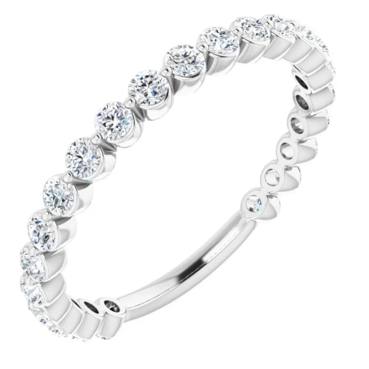 Women’s round halo engagement rings-Platinum 3/4 CTW Natural Diamond Anniversary Band