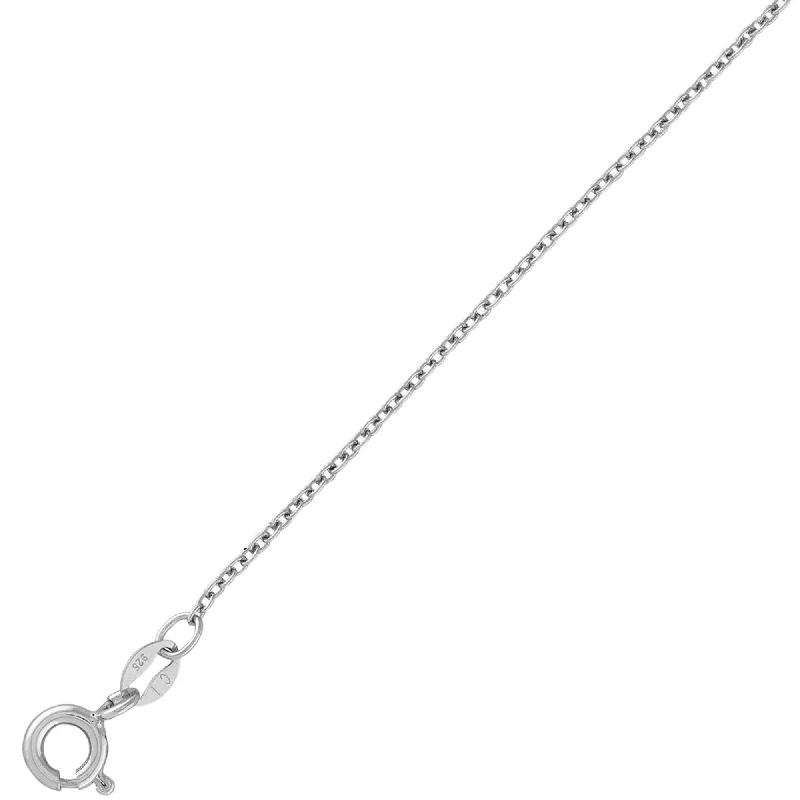 Women’s luxury necklaces-Classic Women's Chain - Rhodium Plated Silver 1.3mm Cable Style, 20 Inch | Q-5277-20