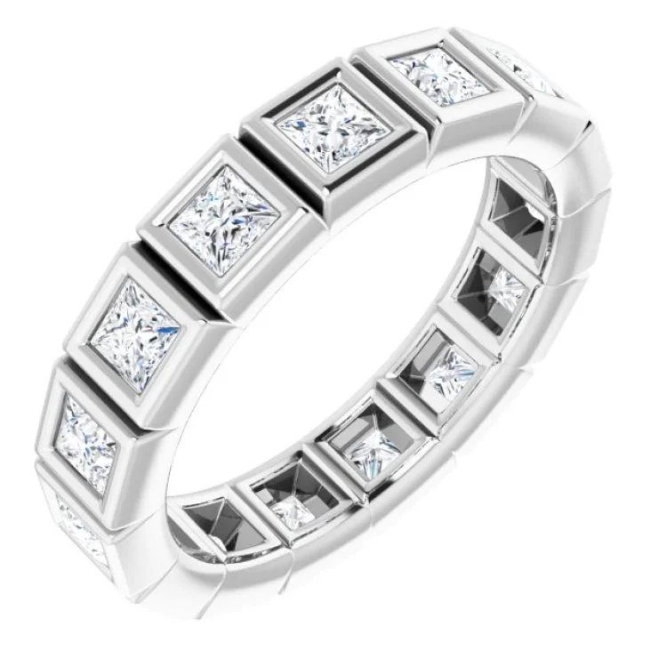 Women’s princess cut halo engagement rings-14K White 1 1/5 CTW Diamond Eternity Band