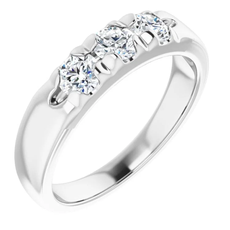 Women’s princess cut engagement rings-Platinum 3/4 CTW Natural Diamond Anniversary Band