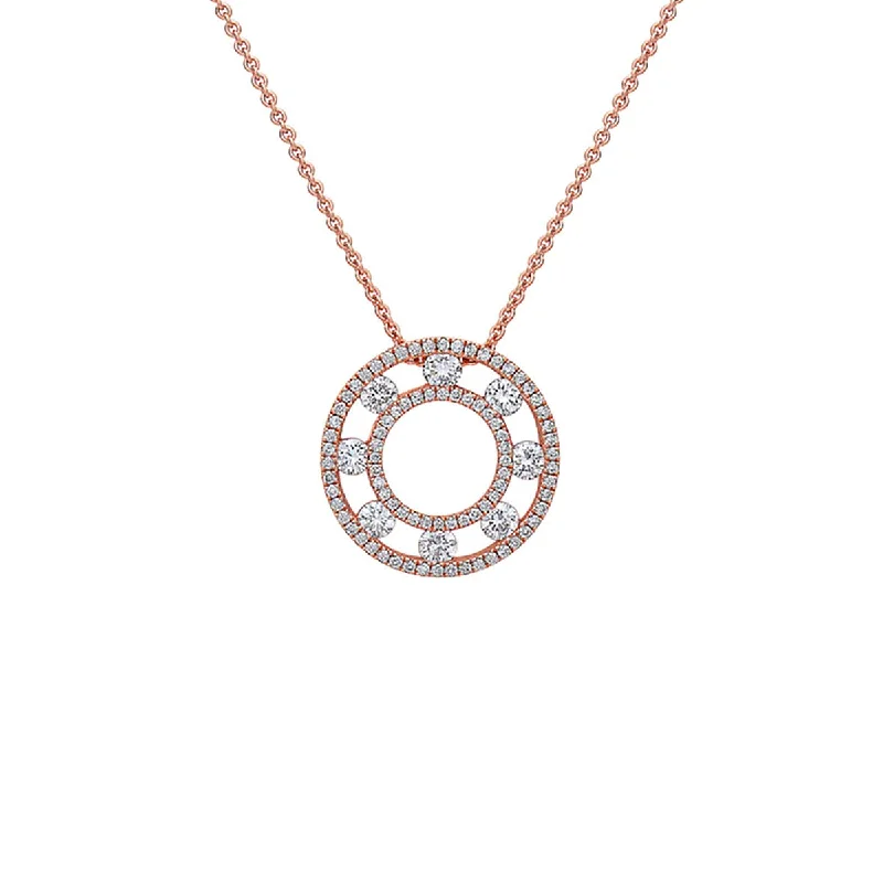 Women’s layered gold necklaces-Diamond Air Circle Pendant