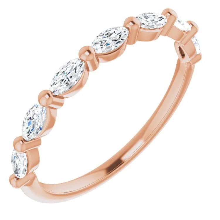 Women’s stackable engagement rings-14K Rose 1/2 CTW Natural Diamond Anniversary Band