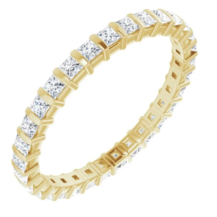 Women’s princess cut halo engagement rings-14K Yellow 3/4 CTW Diamond Eternity Band