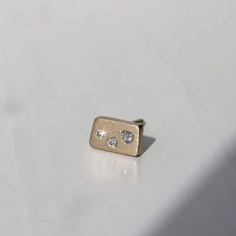 Women’s rectangular earrings-Hidden Gems Diamond Stud Earring