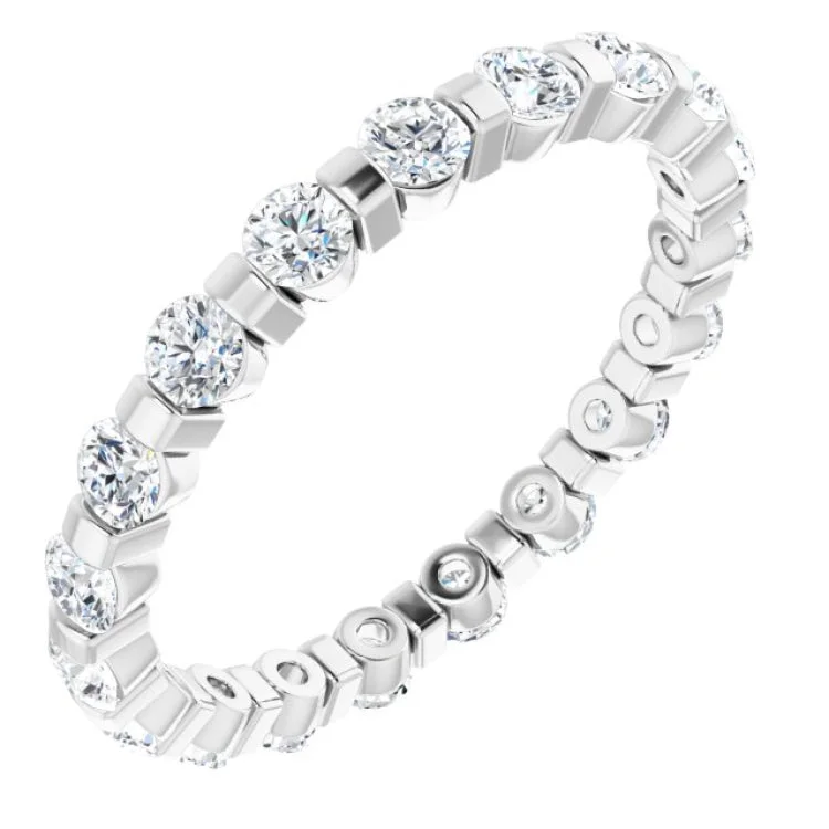 Women’s gold engagement rings-14K White 9/10 CTW Diamond Eternity Band