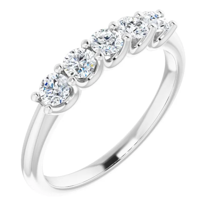 Women’s affordable platinum engagement rings-14K White 1/2 CTW Natural Diamond Anniversary Band