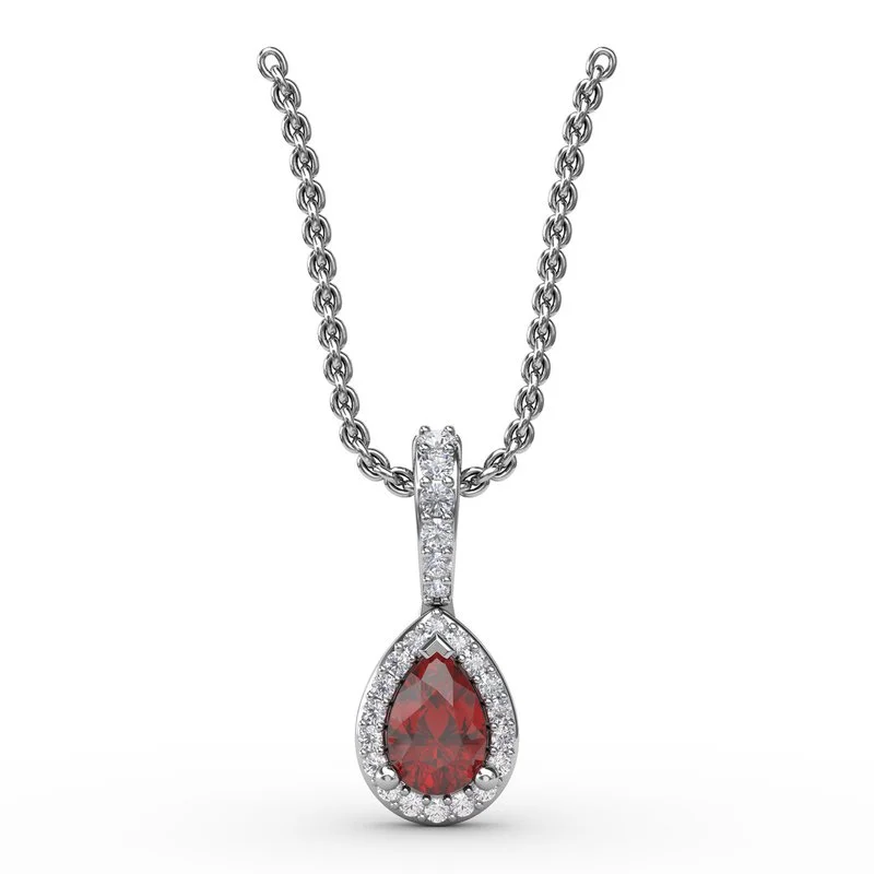 Women’s spiritual necklaces-Statement Ruby and Diamond Pendant P1394R