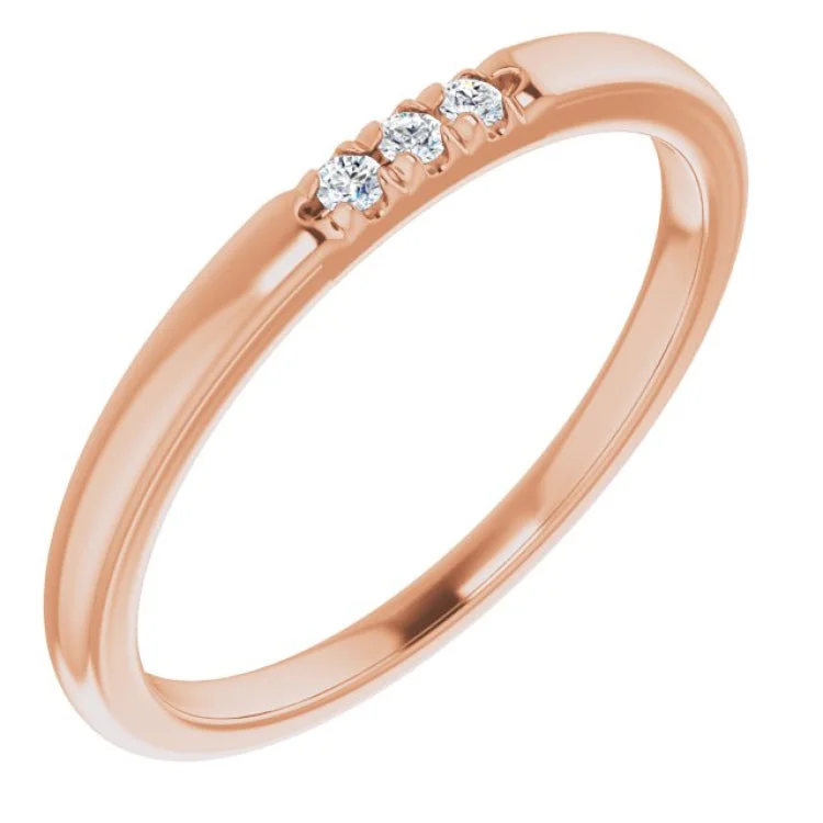 Women’s rose gold engagement rings with diamonds-14K Rose .04 CTW Natural Diamond Anniversary Band