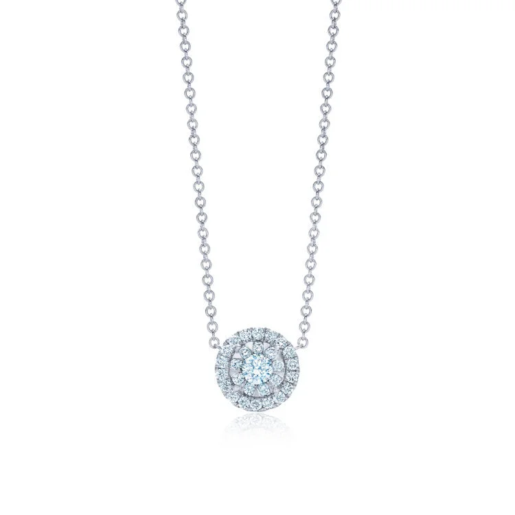 Women’s religious necklaces-KWIAT Sunburst Pendant with Diamond Halo N-9458-0-DIA-18KW