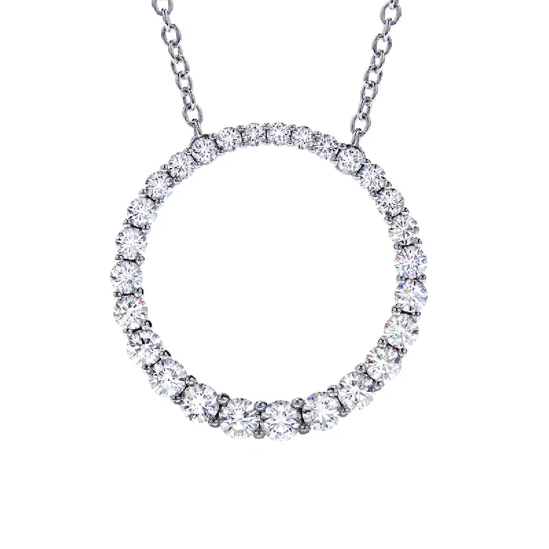 Women’s double-layer necklaces-Whimsical Graduated Large Circle Diamond Pendant