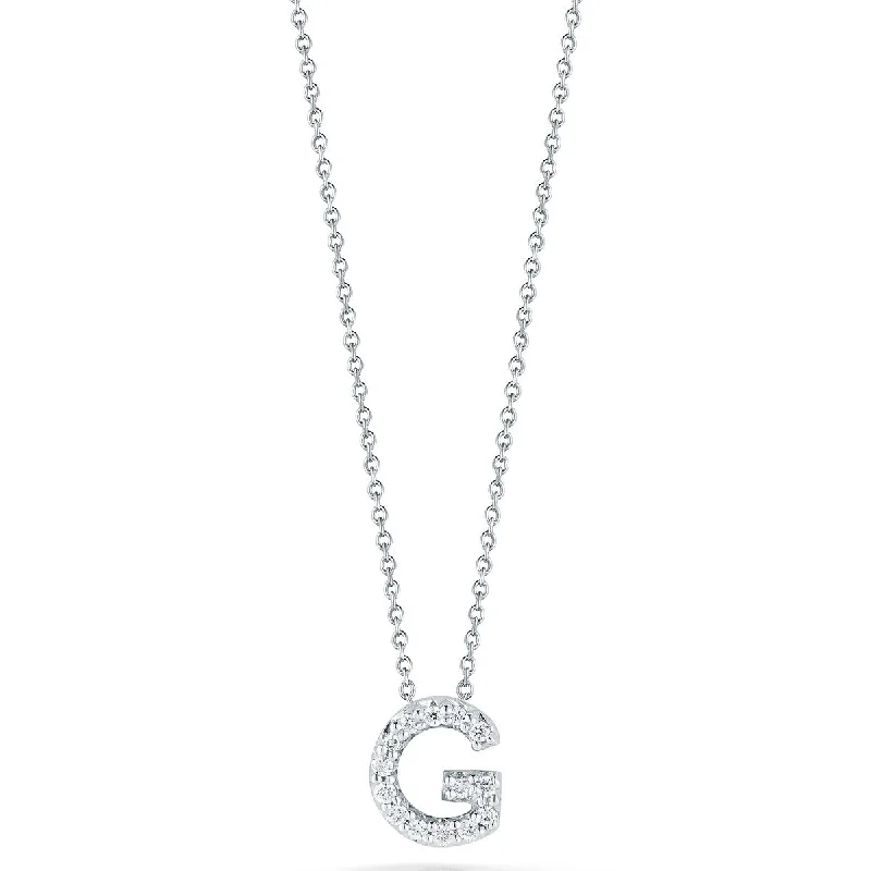 Women’s two-layered necklaces-Love Letter G Pendant with Diamonds