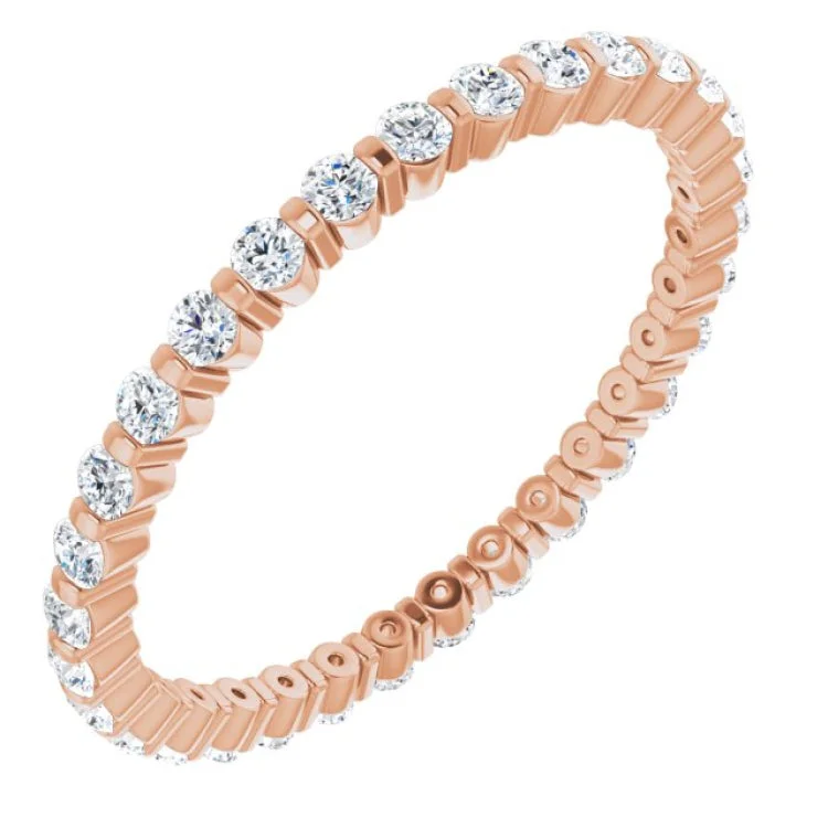 Women’s classic engagement rings-14K Rose 1/2 CTW Diamond Eternity Band