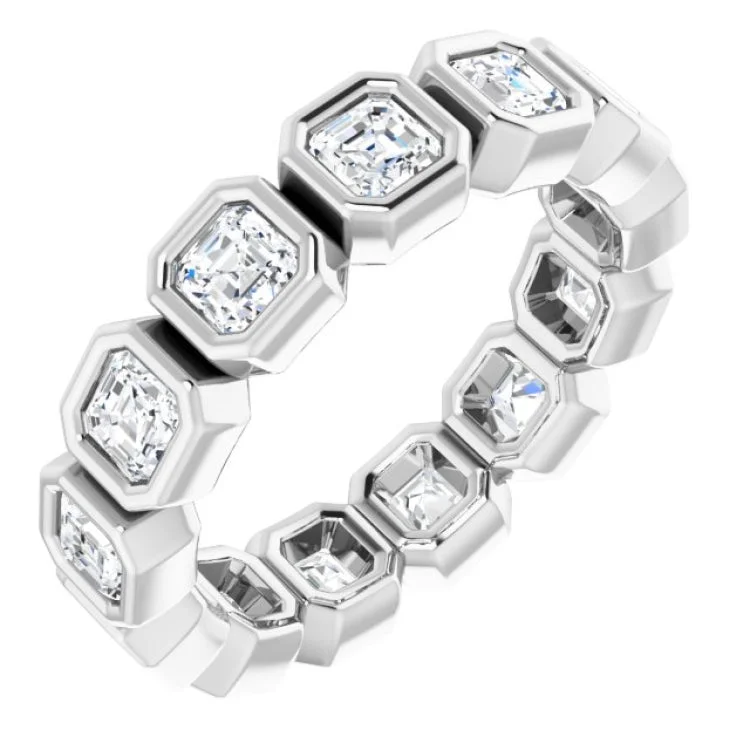 Women’s radiant cut engagement rings-Platinum 2 CTW Diamond Eternity Band