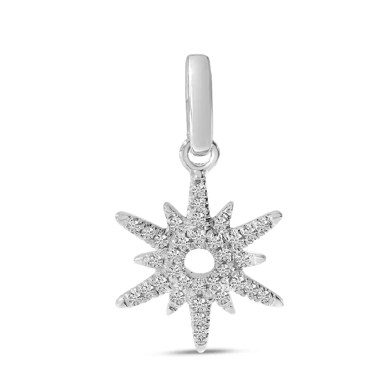 Women’s men’s style necklaces-SMALL DIAMOND STAR PENDANT P10538W