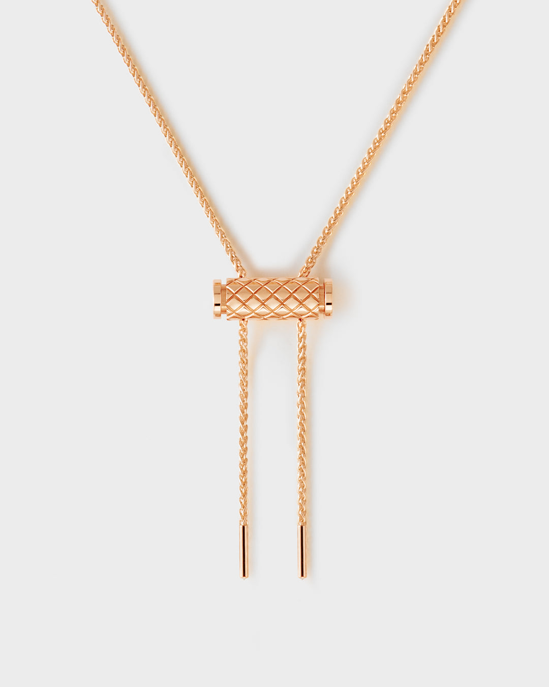 Women’s emerald necklaces-Gold Latch Pendant on MM Chain in Rose Gold