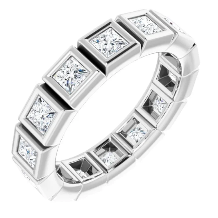 Women’s engagement rings with mixed metals-Platinum 1 1/3 CTW Diamond Eternity Band