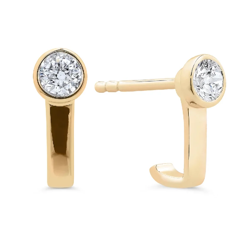 Women’s beach earrings-Muse J-Hoop in 14K Gold