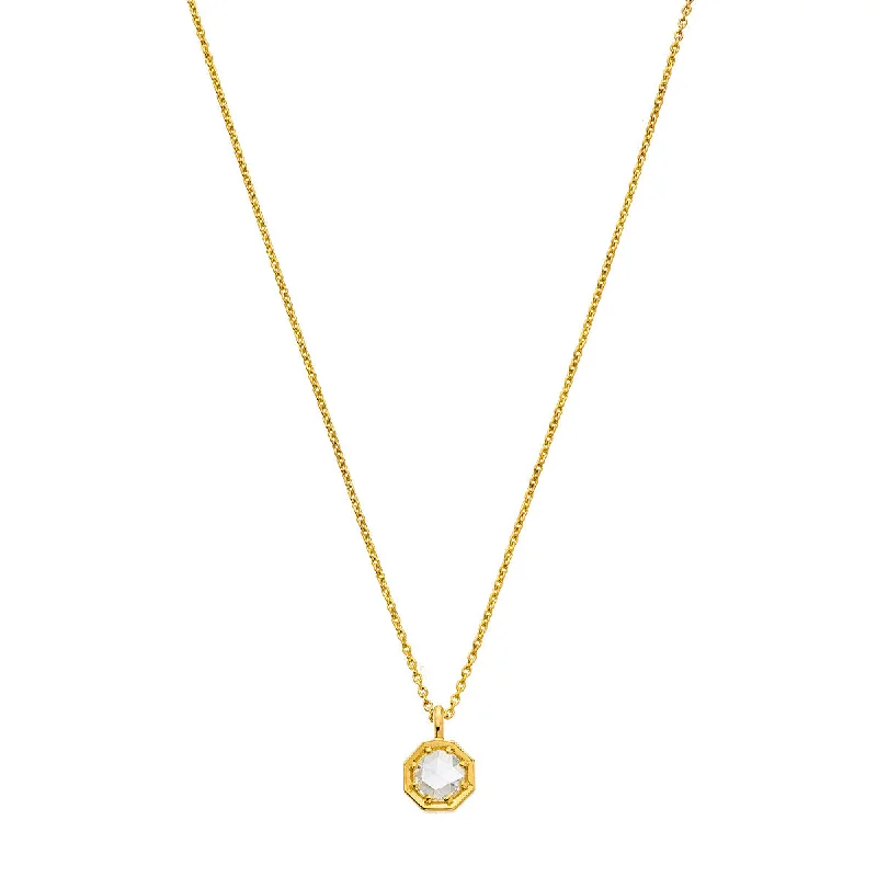 Women’s diamond pendant necklaces-Octagon Diamond Pendant