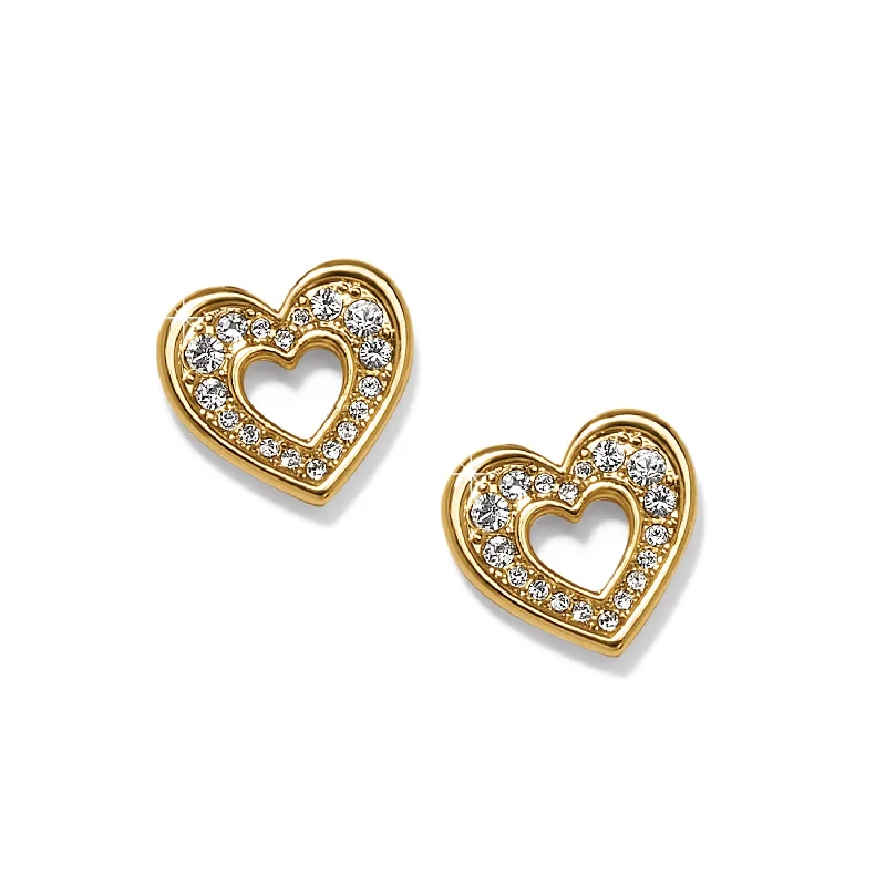 Women’s luxury earrings-Enchanting Heart Post Earrings