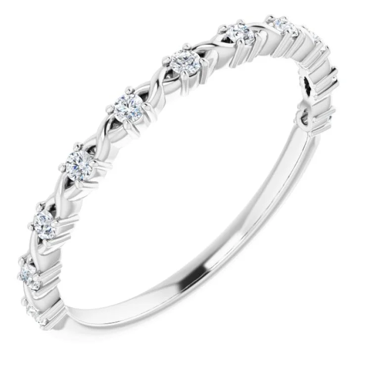 Women’s gold engagement rings-Platinum 1/6 CTW Natural Diamond Anniversary Band