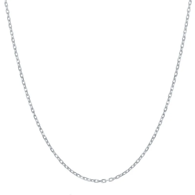 Women’s engraved heart necklaces-Classic Women's Chain - Rhodium Sterling Silver D-C Anchor-Cable, 20 inch | Q-5279-20