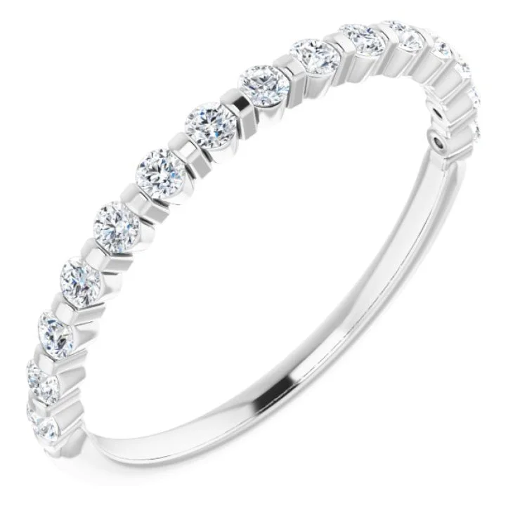 Women’s engagement rings with accent diamonds-14K White 1/4 CTW Natural Diamond Anniversary Band