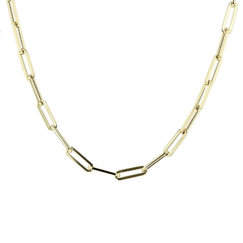 Women’s pearl pendant necklaces-Long Link Chain in 18K Yellow Gold