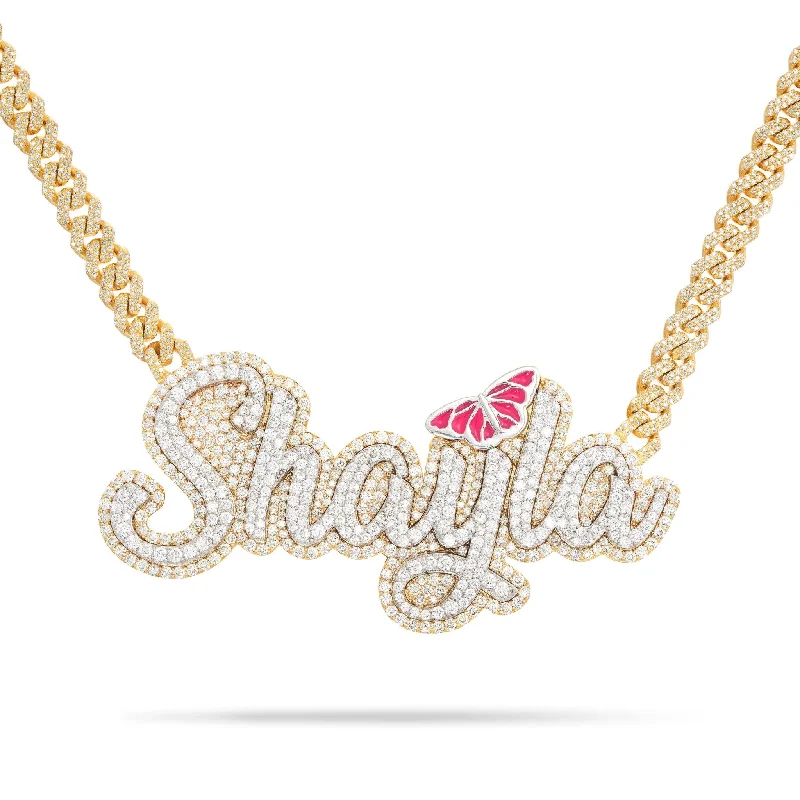 Women’s infinity chain necklaces-Custom "Shayla" Diamond and Enamel Pendant