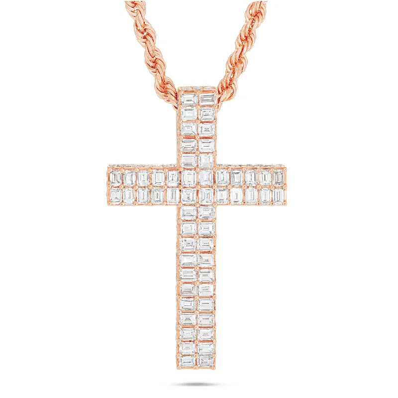 Women’s layered silver necklaces-14K Gold 5.83ct Emerald Diamond Cross Pendant