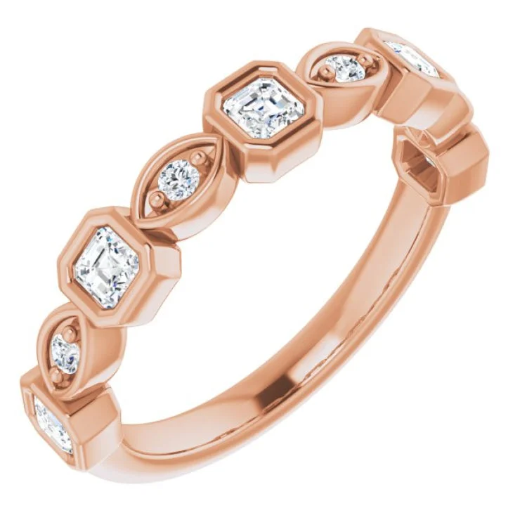 Women’s heart-shaped diamond engagement rings-14K Rose 1/2 CTW Natural Diamond Anniversary Band