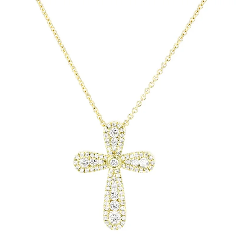 Women’s personalized gold necklaces-Precious Pastel Cross Diamond Pendant